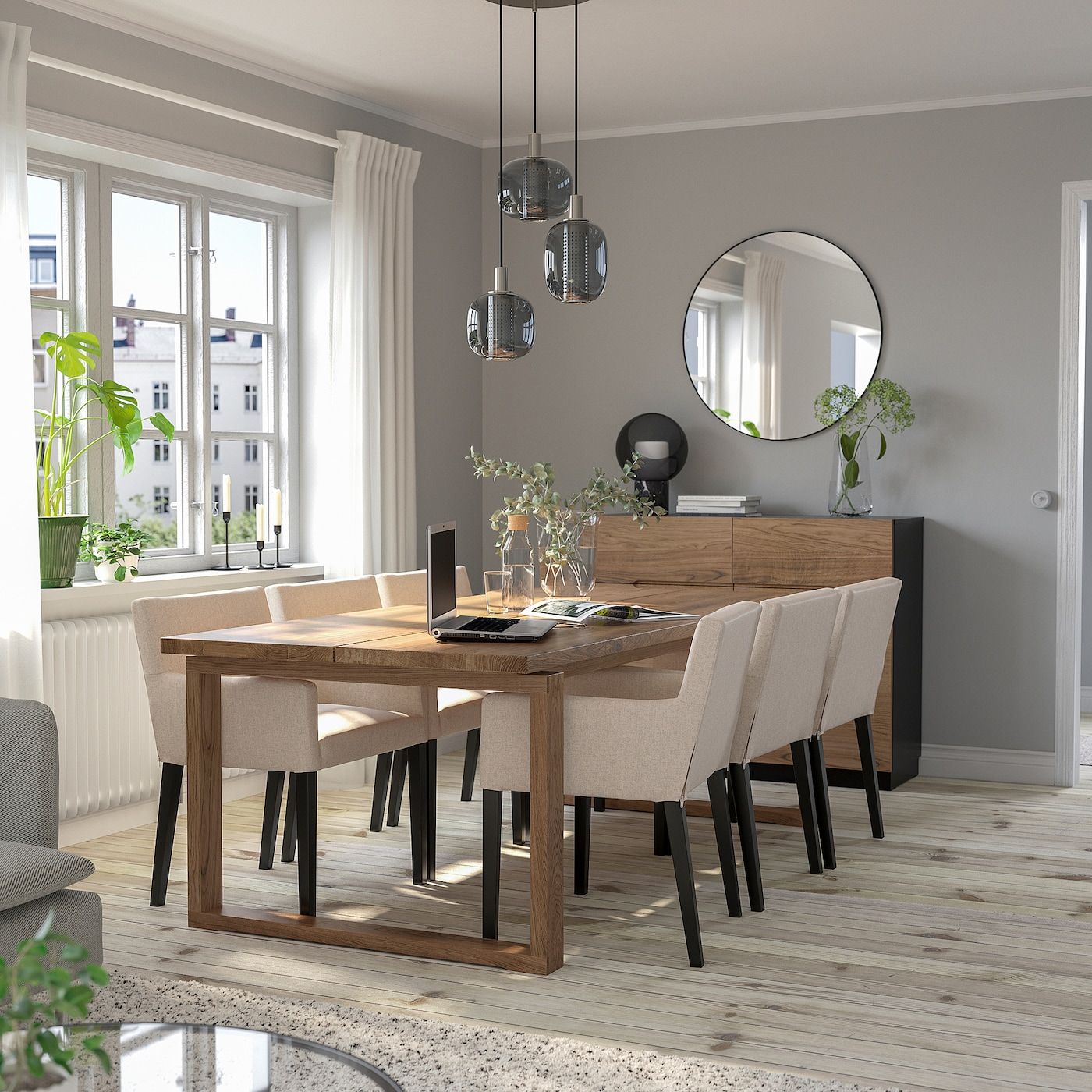 Modern Scandinavian Dining Room with Natural Light