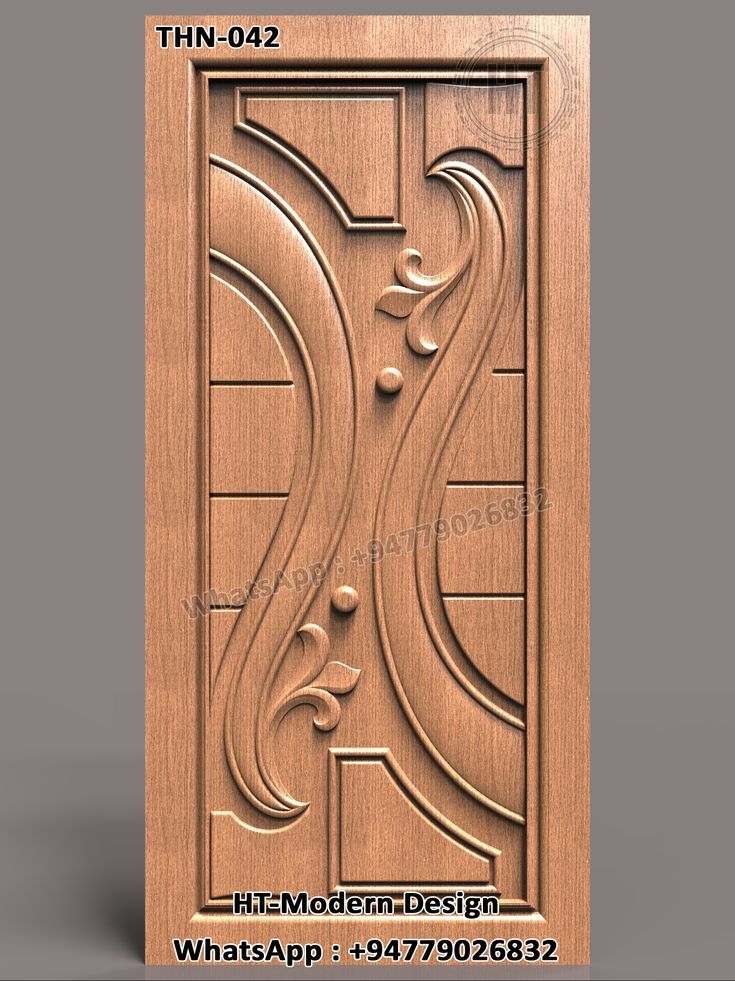 Modern Carved Wooden Entry Door Design