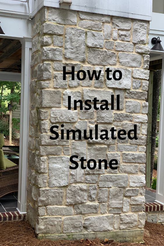Simulated Stone Exterior Column Installation
